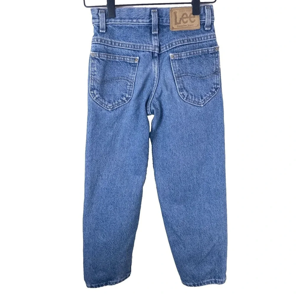 Vintage 90s Lee High Rise Denim Jeans Medium‎ Wash Kids Size 8
